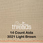 14 COUNT ZWEIGART AIDA LIGHT BROWN  (3021)