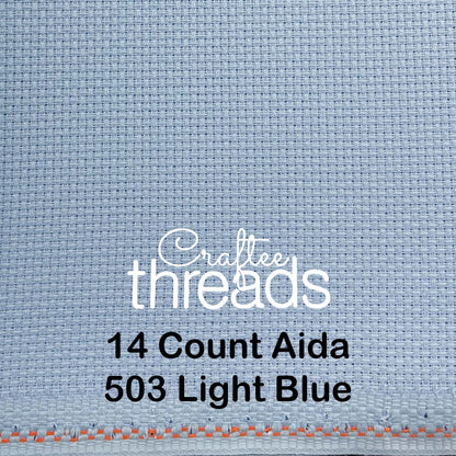 14 COUNT ZWEIGART AIDA LIGHT BLUE (503)