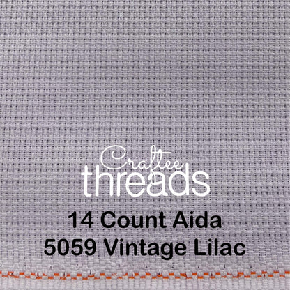 14 COUNT ZWEIGART AIDA VINTAGE LILAC (5059)
