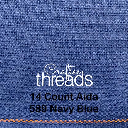 14 COUNT ZWEIGART AIDA NAVY (589)