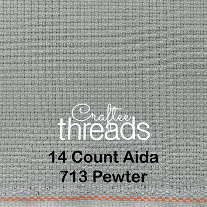 14 COUNT ZWEIGART AIDA PEWTER (713)